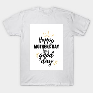 Mothers day yellow line print T-Shirt